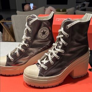 Converse Women's Silver High-Top Platform Sneakers